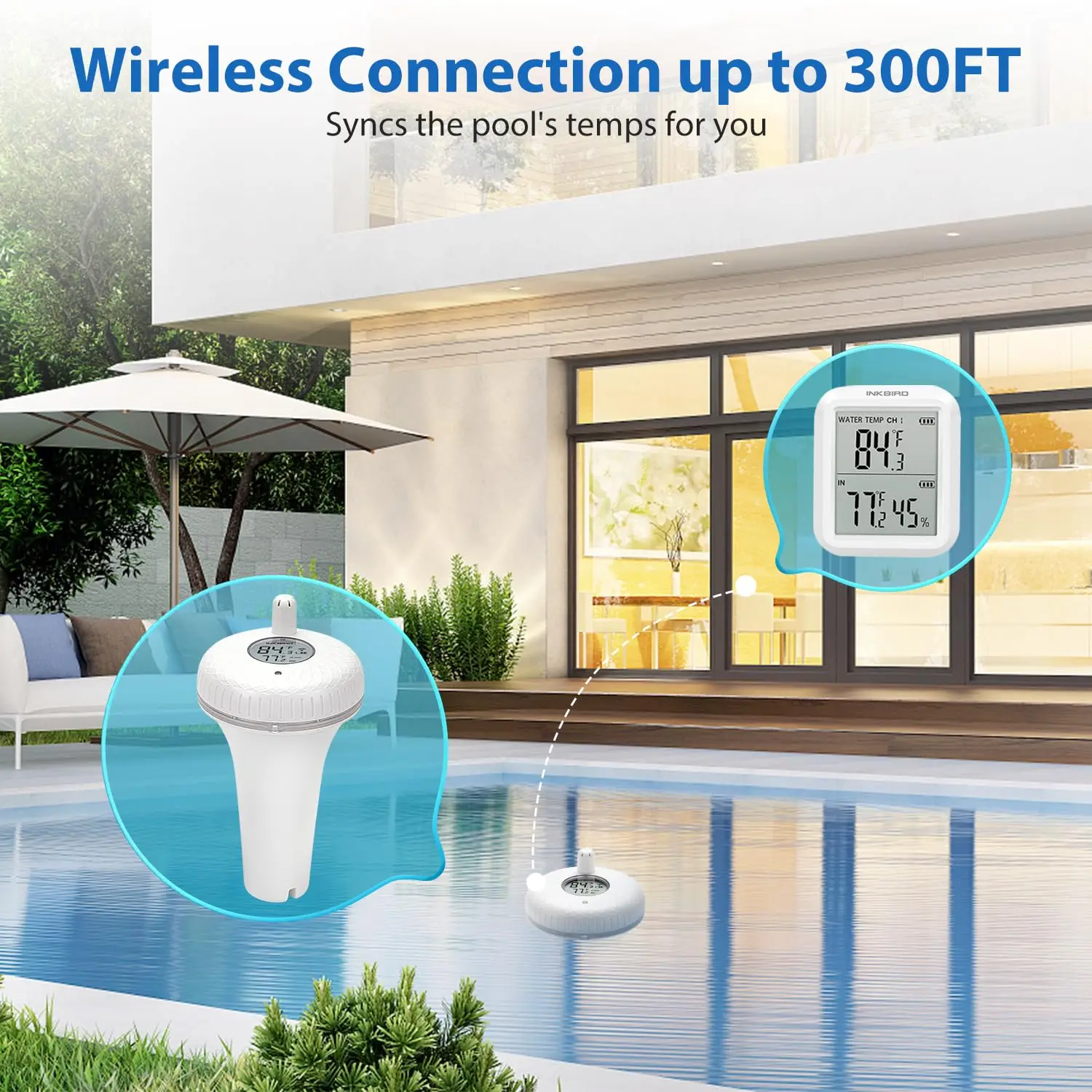 INKBIRD-Piscine flottante sans fil de 2e génération, Therye.com avec affichage, adaptée au bain à remous, piscine, aquarium, sécuritaires à poissons