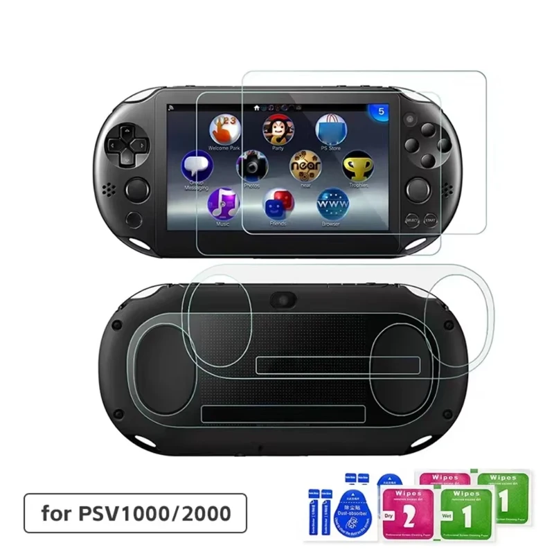 2PCS Premium Tempered Glass Screen Protector for PS Vita 1000/2000, Protective Film Game Accessories