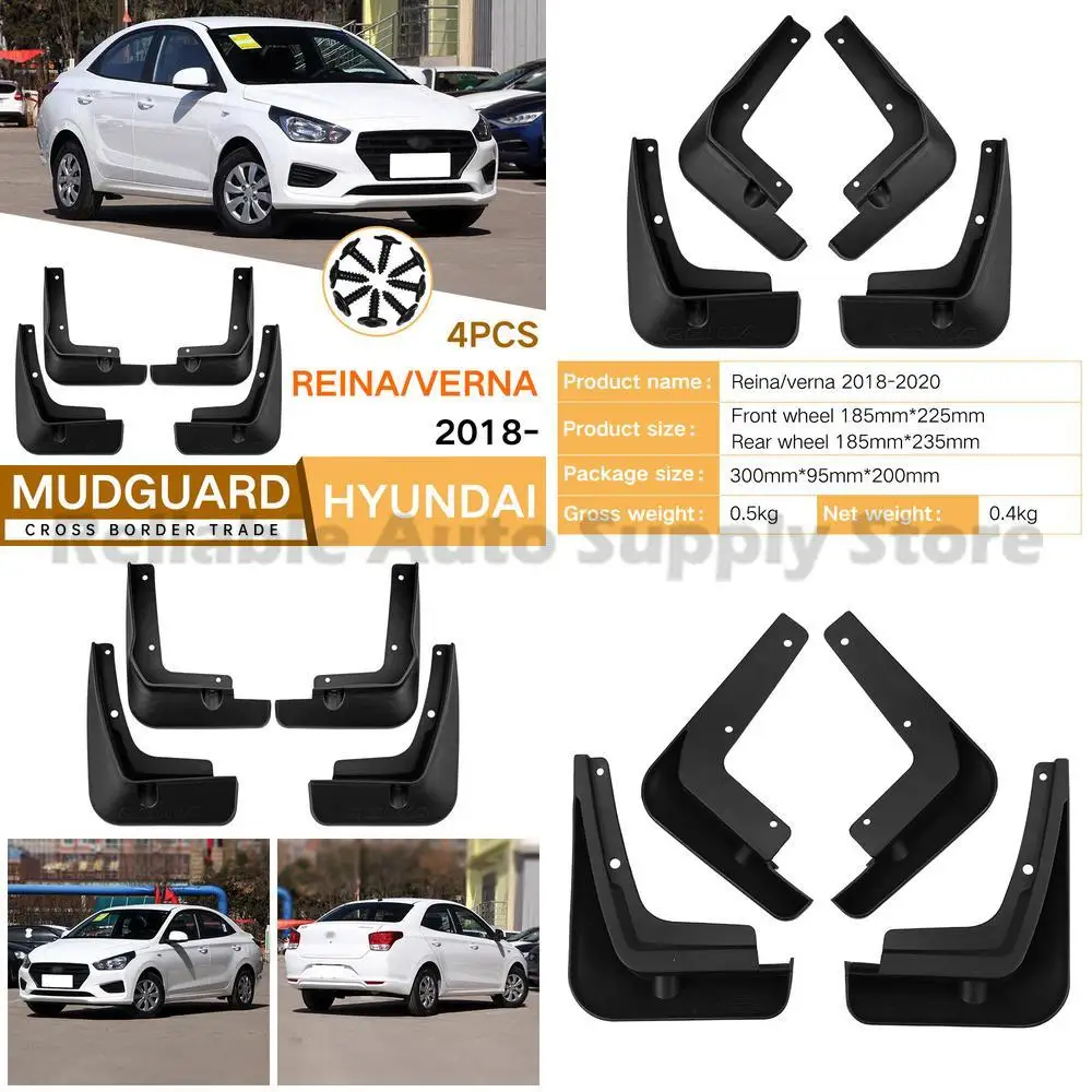 

For Hyundai Reina Verna 2018-2020 Mudguard Fender Flare Auto Body Trim Premium Quality Durable Protection Stylish Design Easy In