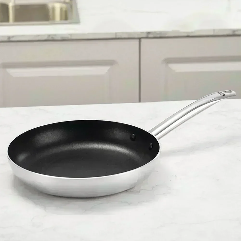 

18/20cm Versatile Brushed Aluminum Frying Pan Non-stick Kitchen Cooking Tools For Gas Stoves And Induction Cookers