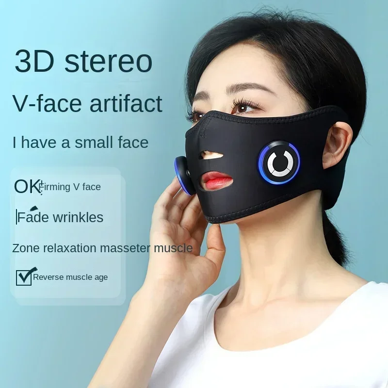 V Face Lift Slimming Device  EMS MicroCurrent Vibration Massage Instrument  Washable Mask Facial Toning Massager Portable Tool