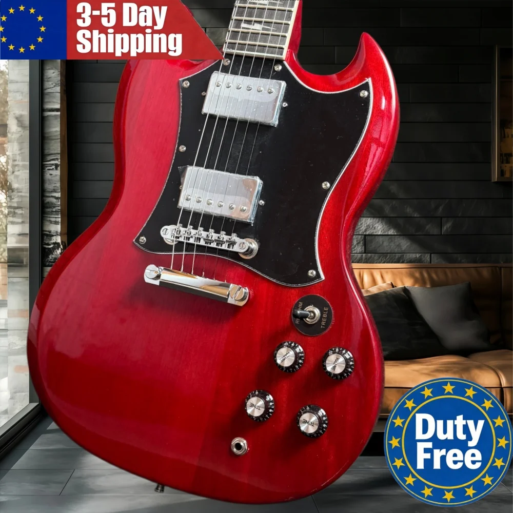 Red Rock Gitarre mit Palisander-Blitzhals und fester Brücke, Einsteigerinstrument für Musikliebhaber