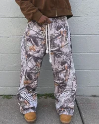 Pantalon Streetwear pour Femme et Homme, Style Gothique, Hip Hop, Rétro, Camouflage, Graphique, Baggy, Décontracté, Taille artificiel astique, Jogging, Fjj, Y2K