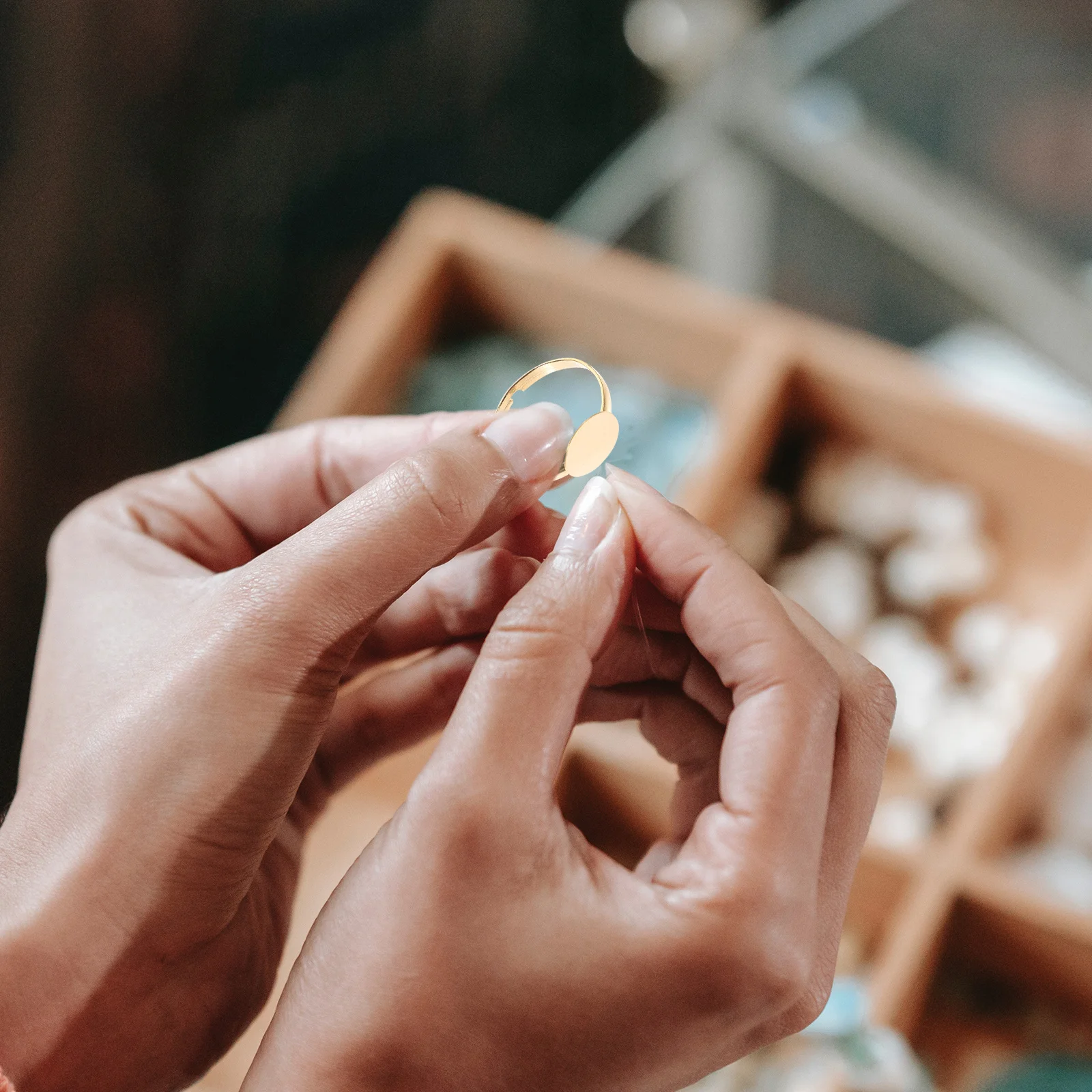 

100pcs Adjustable Blank For Diy Jewelry Making Smooth Blank Base Craft Ring Bezels Blanks Ring Base Supplies Kit