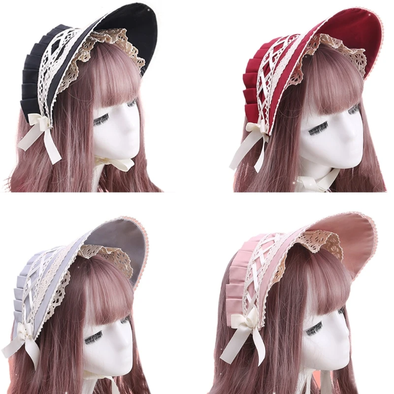 Copricapo per capelli con fiocco in pizzo retrò adorabile, copricapo per capelli cappello per ragazze