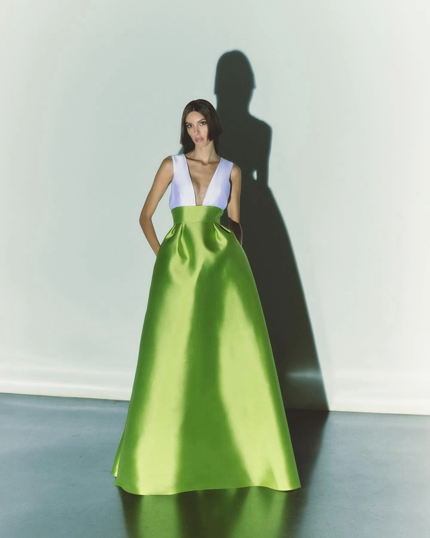 Bella gonna lunga verde Sping di alta qualità in raso pieghettato lunghezza del pavimento gonna da sera da donna ropa de mujer faldas para mujere