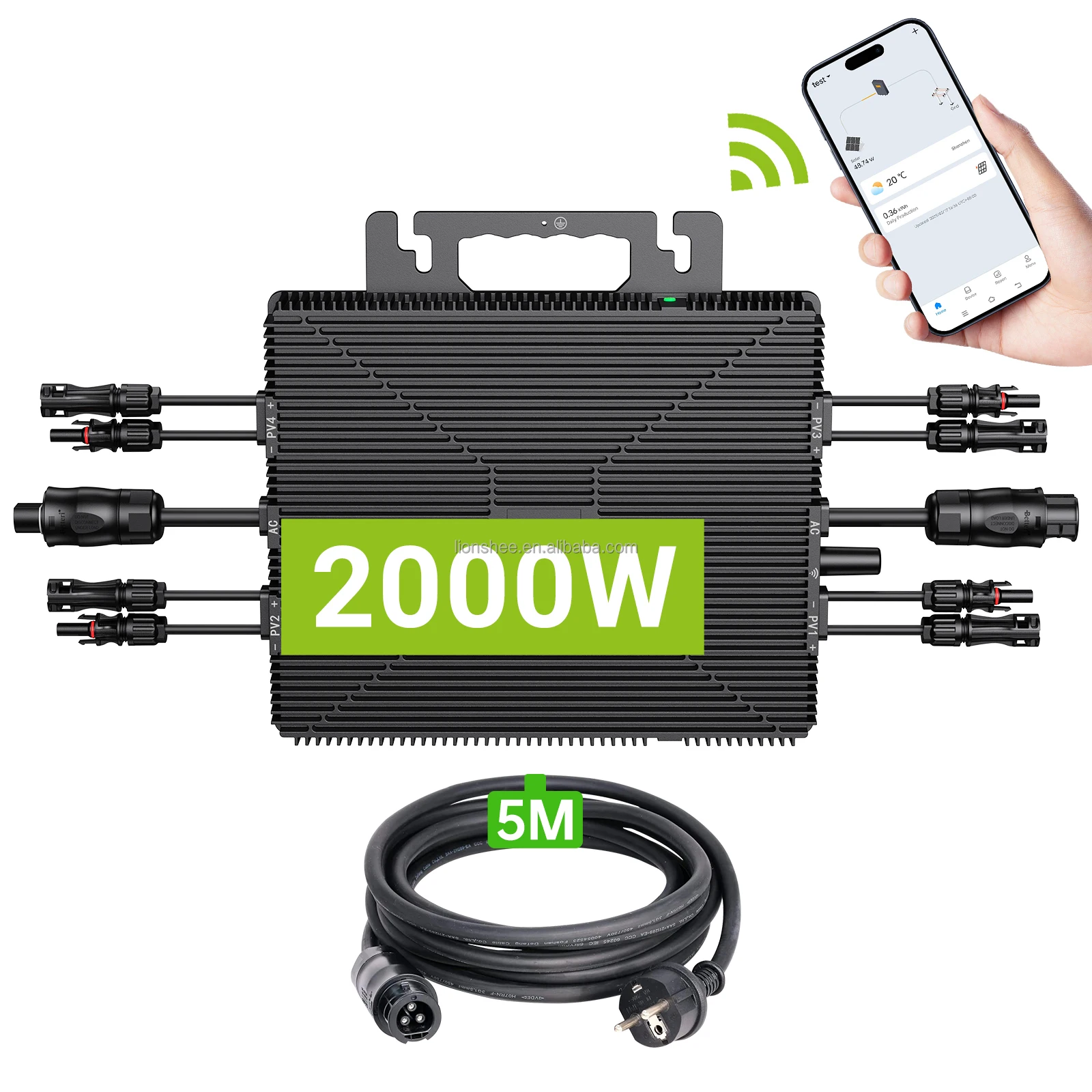 2000W On Grid Mptt Solar Inverter IP67 Waterproof VED CE IEC Certified Microinverter For 6kw 5kw 4kw 3kw 2kw 1kw Power System