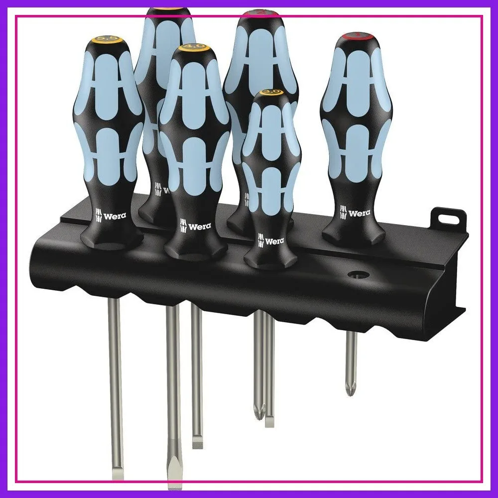 

6-Piece Stainless Steel Screwdriver Set with Slotted & Phillips Tips, Anti-Rust, Laser-Tip Grip, Ergonomic Handle