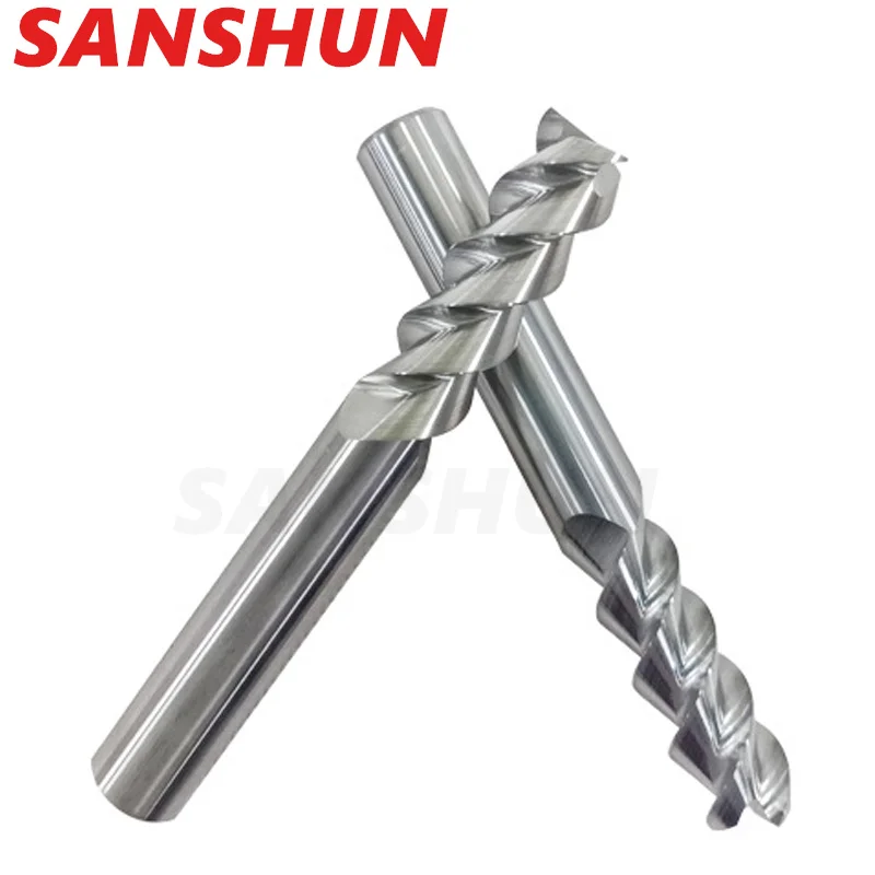 HRC55 aluminum milling cutter, 3flute tungsten steel milling cutter, single blade with integral hard alloy end milling cutter,