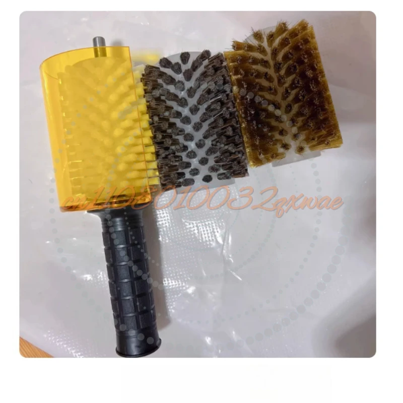 10CM Roller Roto Brush for Cross-Country Ski Waxing Fits Stainless Steel Horse Hair Nylon Handle and Safety Shield Hood