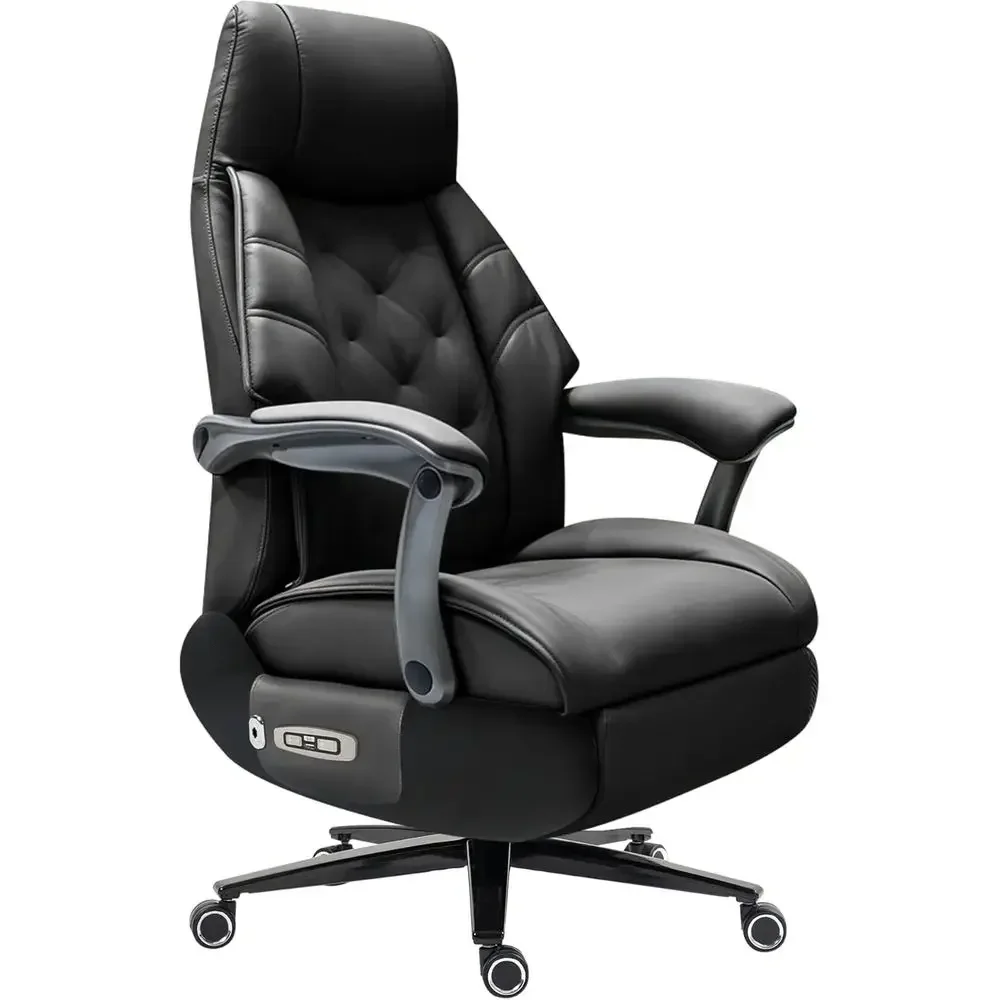 

Ergonomic Leather Power Recliner with Ventilation, Heating, and Ottoman, High-Back Chair for Home Office Desk, Supports Up to 50