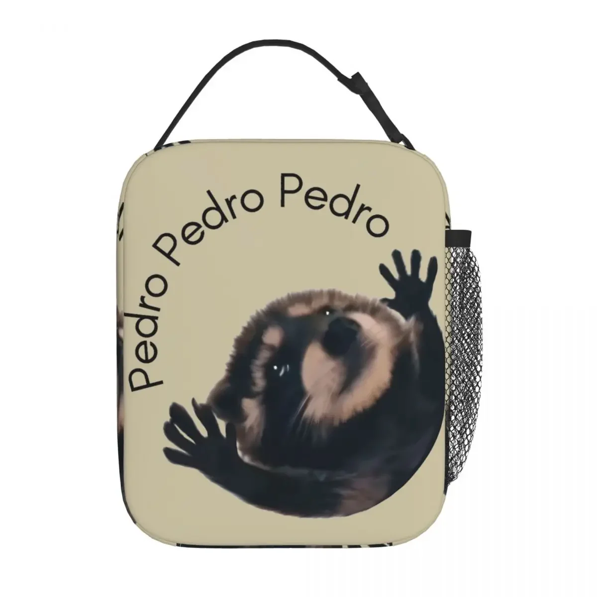 Pedro Racoon Funny Meme Thermal Insulated Lunch Bag for Travel Cute Animal Portable Food Container Bags Cooler Thermal Lunch Box