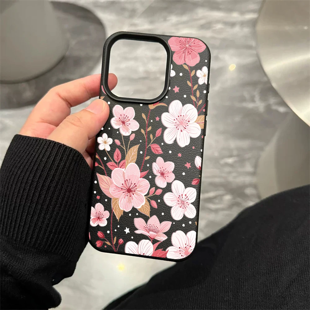 Aquarell-Kirschblüten-Handyhülle für iPhone 17 16 15 14 13 12 Pro Max 16 15 14 Plus 17 16 15 Pro 17Air Silikon-Matt-Hülle – Detail 8