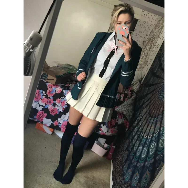 Anime Danganronpa Chiaki Nanami cosplay uniform jacket shirt wig bag full set for women cosplay costume