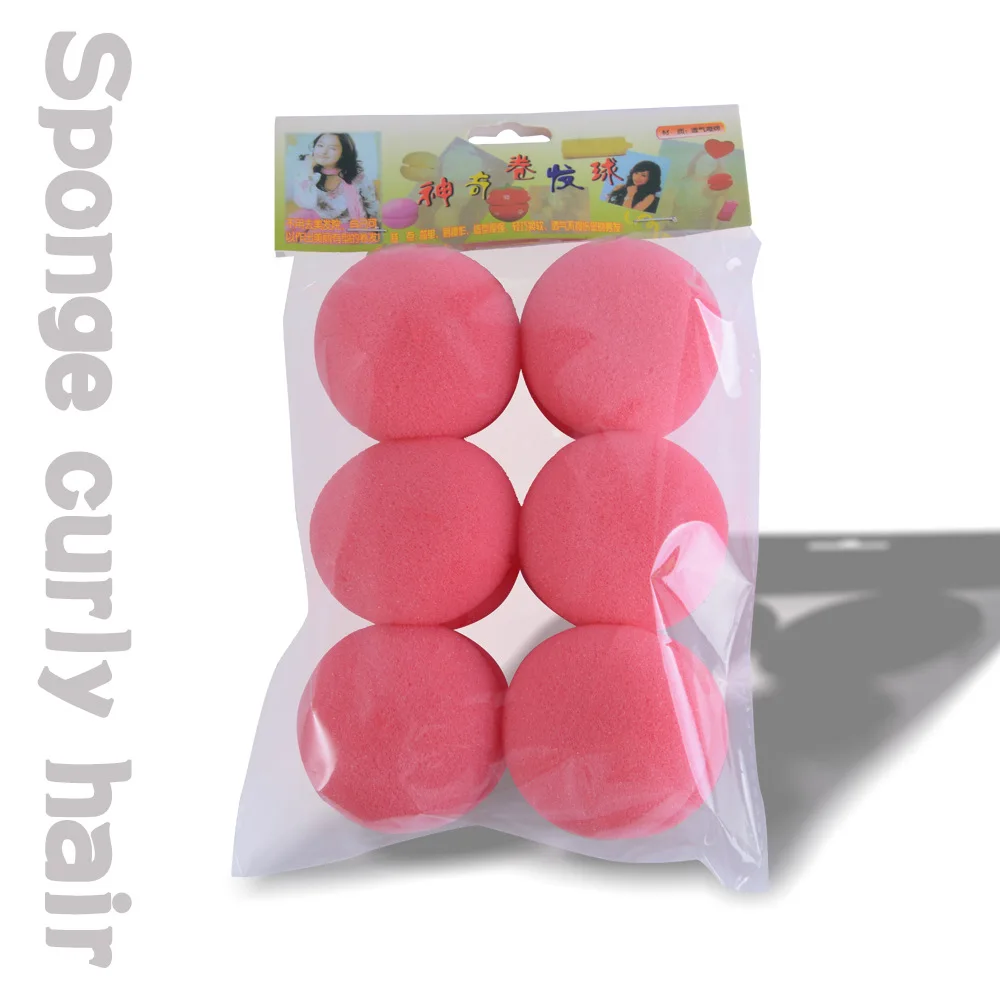 

6pcs Strawberry Foam Hair Rollers Heatless Sponge Curling Tool for Women Daily Hairstyle Fluffy Curler Manual Hair Rollers