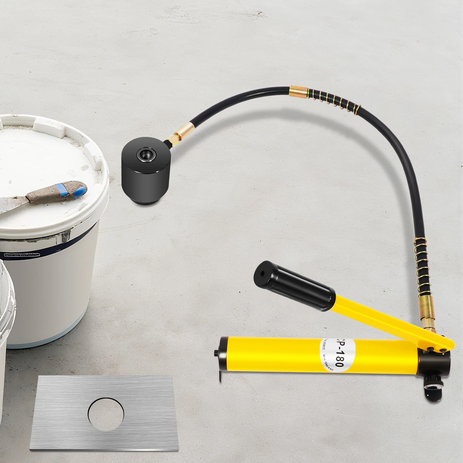 15-Tonnen-Hydraulik-Lochstanzer-Set, 1/2'-4' mit 10 Matrizen, Kohlenstoffstahl-Blechlochöffner, Reparaturwerkzeug, manueller Lochstanzer – Detail 8