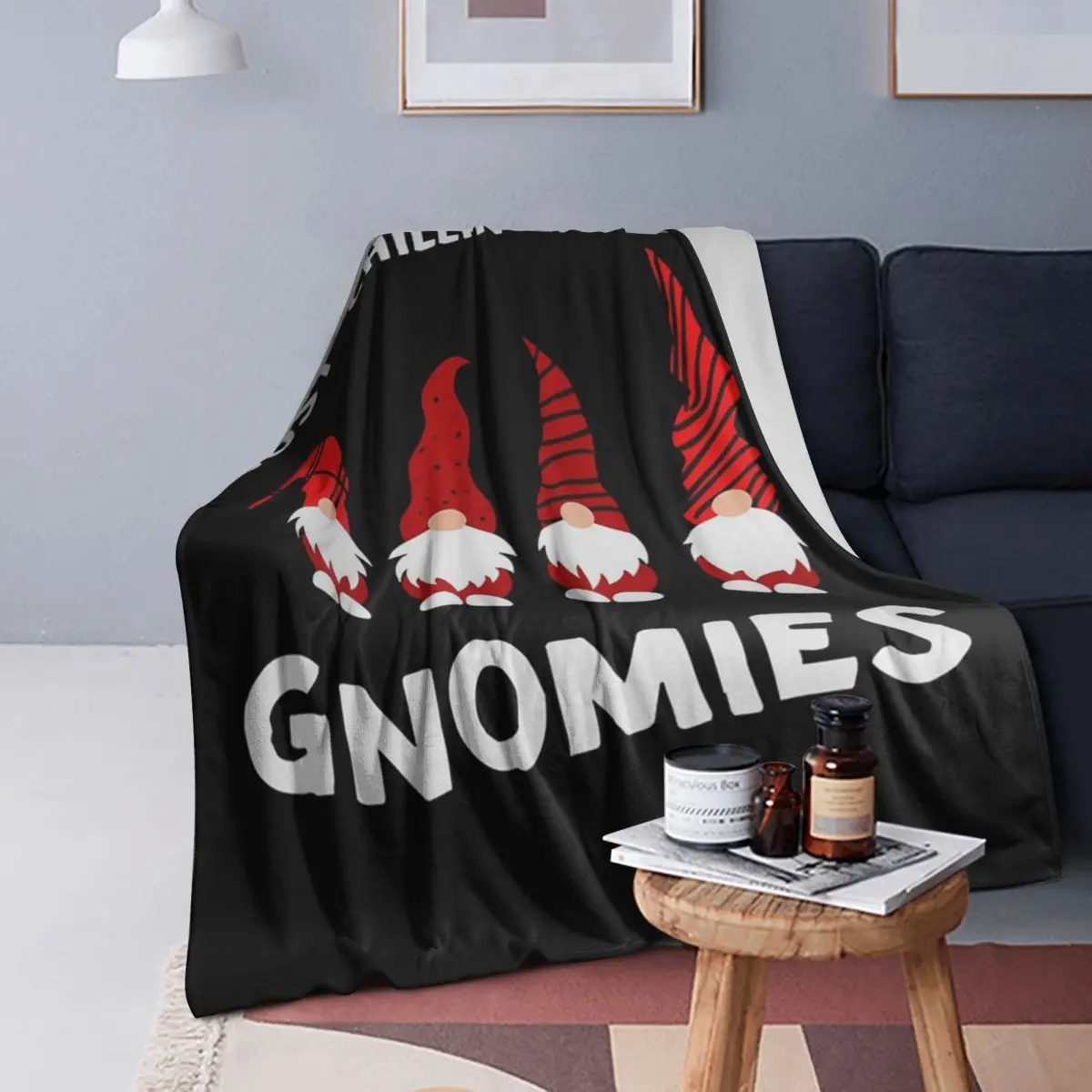 

Just Chilling With My Gnomies Blanket Soft Warm Flannel Throw Blanket Bedding for Bed Living room Picnic Travel Home Sofa