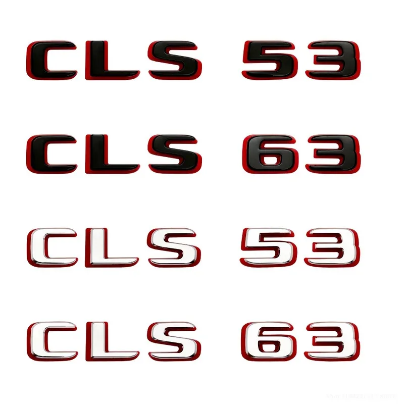 

2024 New style Two tone Letters Numbers Emblem CLS53 CLS63 for Car Fender Trunk Rear C257 Sticker for benz car sticker emblem