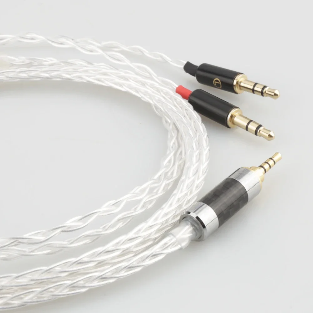 كابل ترقية Audiocrast 2.5 ملم مطلي بالفضة المتوازن لسماعات الرأس HE400i HE1000 HE6 HE500 he560 EDX V2