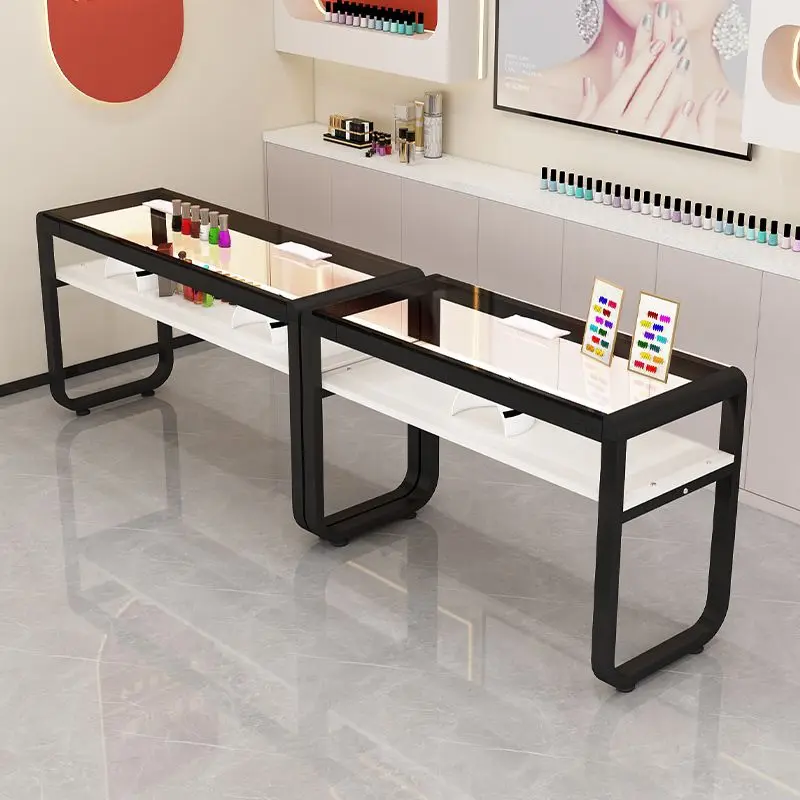 Cadeiras suporte mesa de unhas luxo europeu preto design estético organizador armazenamento mesa para manicure móveis