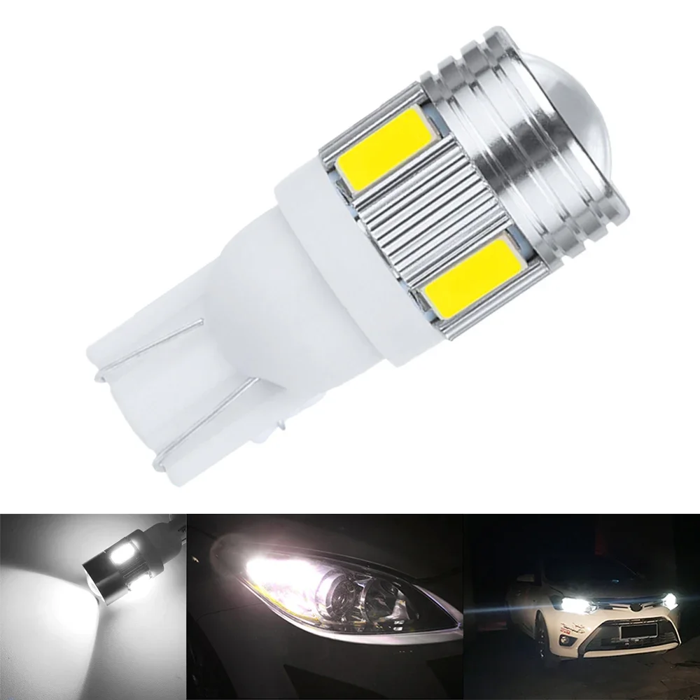 

T10 5630 6LED Auto 3W Turn Signal Light Interior Lens Projector Solid Aluminum Bulbs Side Marker Parking Lights Multiple Colors