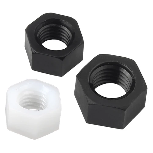 Imagen 2 del producto Tuercas hexagonales de nailon blanco y negro M2 M2.5 M3 M4 M5 M6 M8 M10 M12 tuerca hexagonal de plástico sujetador aislante para impresora 3D electrónica DIY