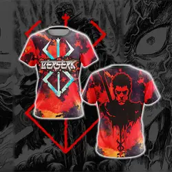 New Arrival Anime Berserk Guts Print T shirts For Men/Women 3D Fashion Harajuku Unisex Tee Shirt Casual Kid Short sleeve Y2k Top