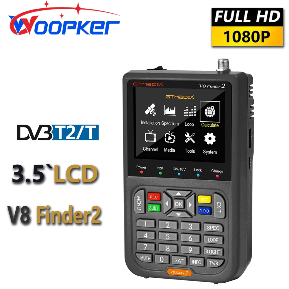 Woopker gtmedia v8 finder2ハンドヘルド衛星信号ファインダーsataide fta DVB-S/s2/s2x 1080p hd受信機WS-6933 WS-6980 WS-6906