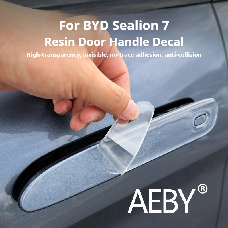

AEBY For BYD Sealion 7 2024 Car Door Handle Sticker Glue Protective Film Cover, Crystal Clear Decoration, Auto Exterior Parts