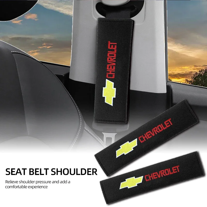 

2Pcs Car Seat Belt Shoulder Pad Protective Cover Car Accessories For Chevrolet Silverado Impala Malibu Cruze Blazer Car Styling