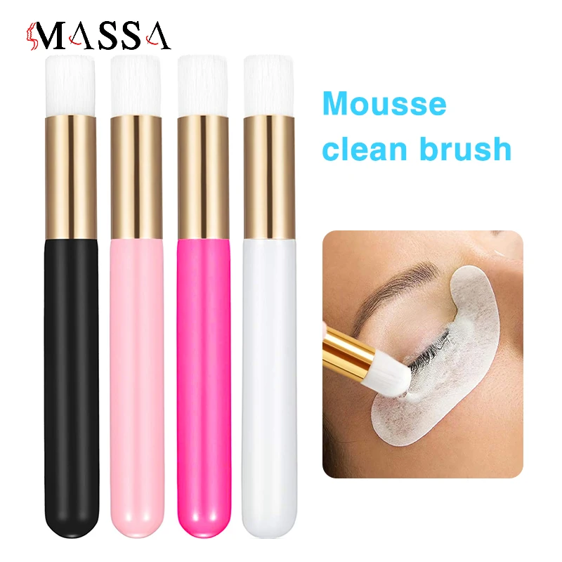 

Professional Eyelash Extension Shampoo Cleaning Brush Pink Shining Eye Lash Lift Foam Cleaner Brushes Nose Face Clean Tools