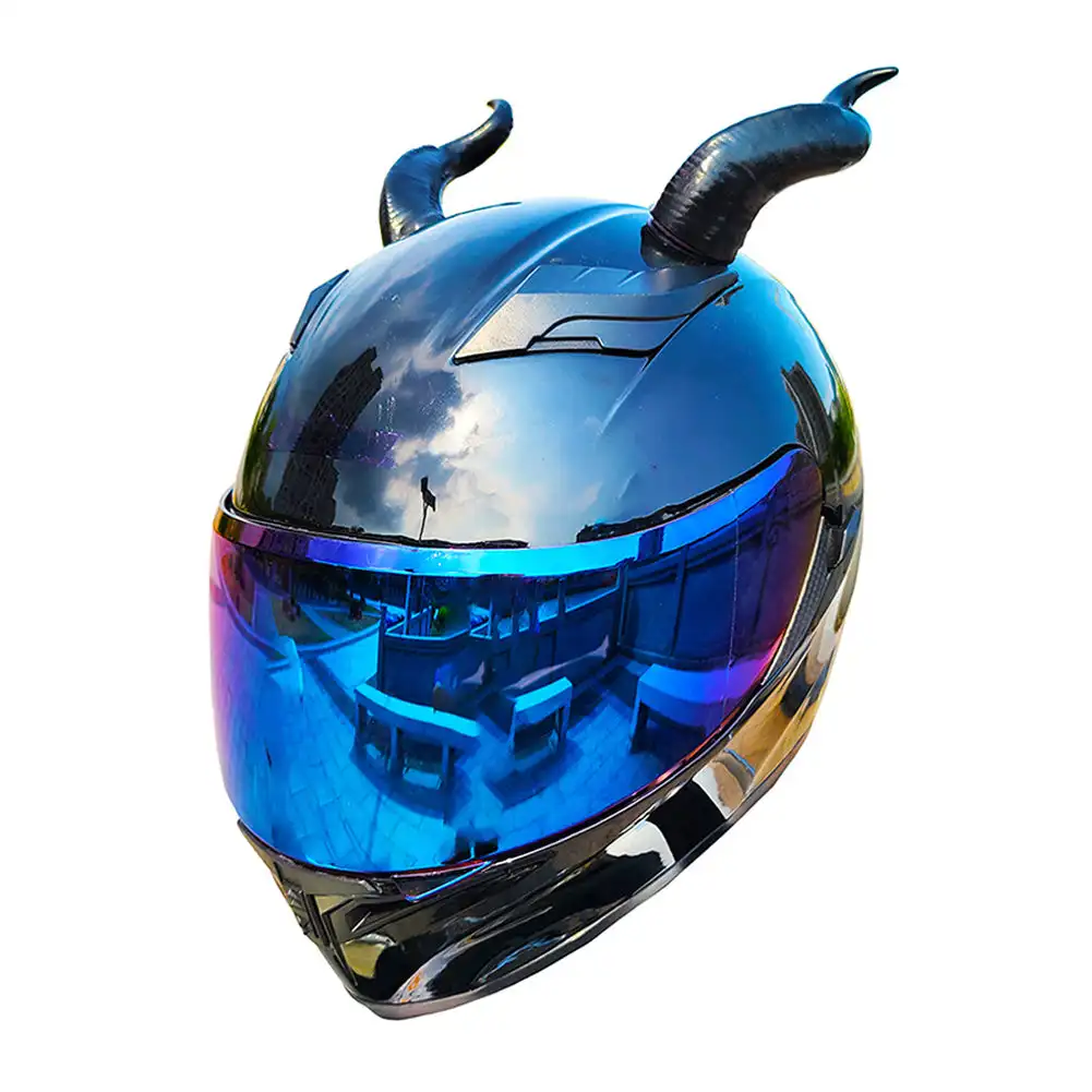 Decoração do capacete de motocicleta, estilo chifres do diabo, acessórios para capacete, adesivos, estilo cosplay com otário, 2 peças