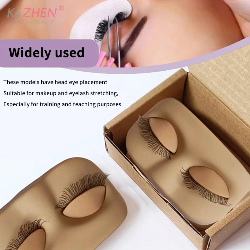 PVC Mini Lash Flat Model Head Praktyka przedłużania rzęs Głowa treningowa ze zdejmowanymi wymiennymi powiekami z sztucznymi rzęsami