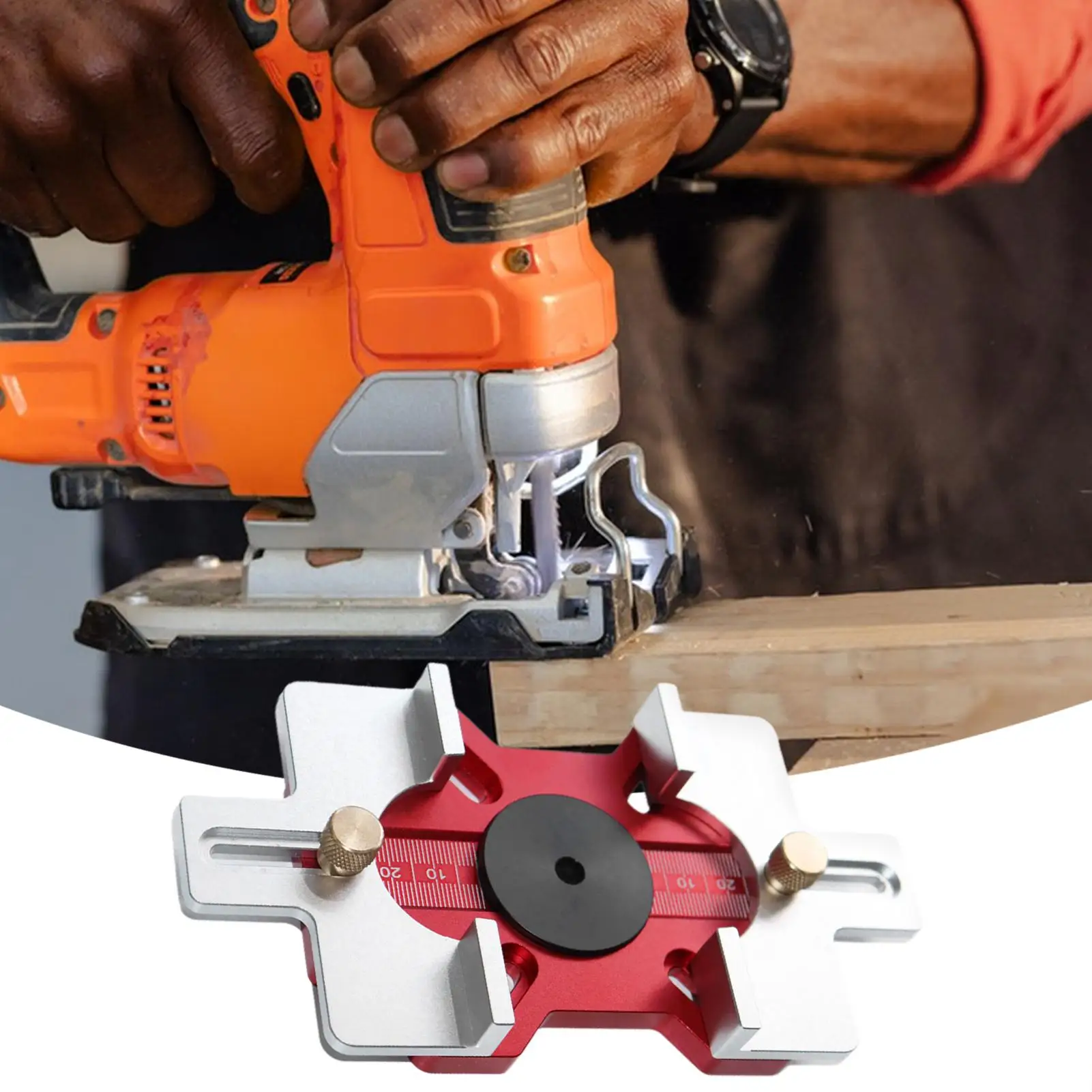 

Mortise And Tenon Jig 2-in-1 Router Accessories Woodworking Guide Slotting Position Tool for Circle Installation Door Cabinet