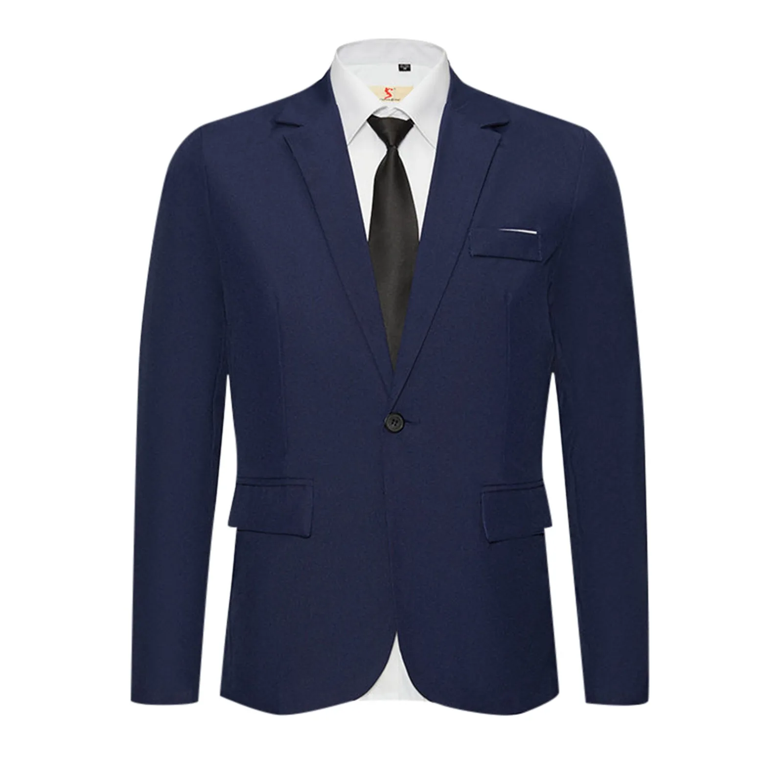 

Fashionable Single-Breasted Men's Blazer Western-Style Casual Business Clothes Jacket Flat Collar New Groom Banquet Host Dress