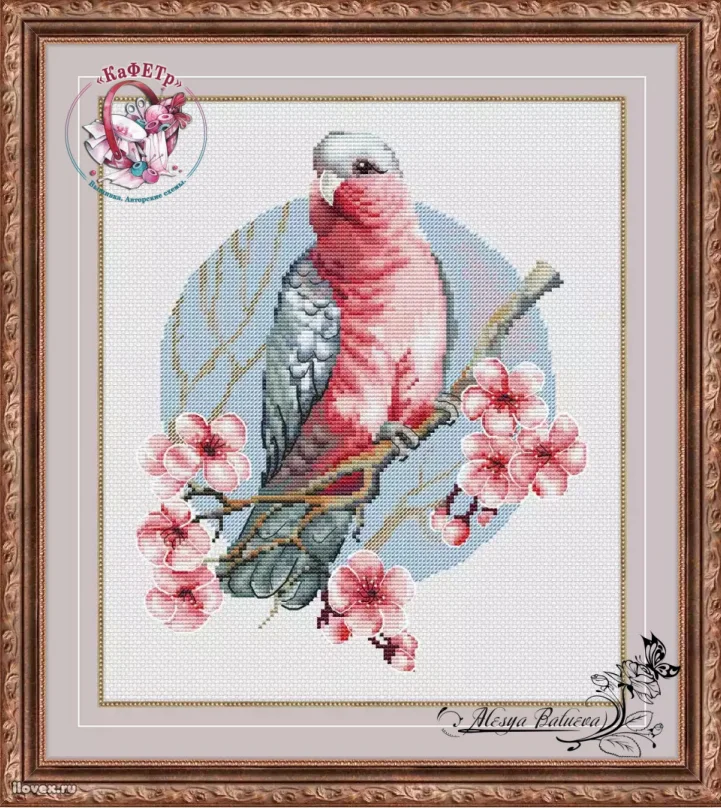 

Handmade 14CT Counted Canvas DIY Kits, Cross Stitch Embroidery, Two Beautiful Parrots, 31-35