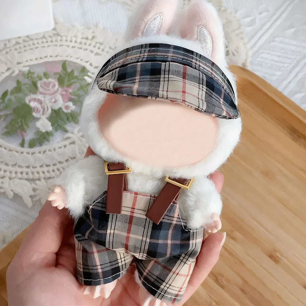 服ラバブ用オーバーオールセット帽子アクセサリー V1 V2 V3 ミニ 17 センチメートル服デザイナー高級アクセサリー DIY おもちゃ衣装