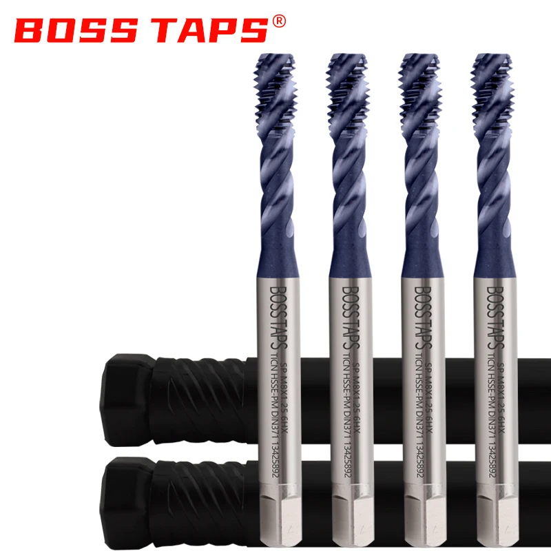 BOSS الصنابير HSSE-PM DIN 371 376 القياسية دوامة مخدد الحنفية وأشار M2 M2.5 M3 M4 M5 M6 M8 M10 M12 آلة المسمار الموضوع الصنابير