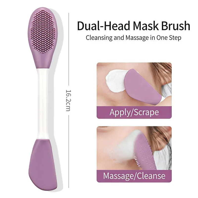 2-in-1 Gesichtsreinigung Silikonbürste Gesichtspflege Zubehör Maskenapplikator Poren Mitesser Reinigung Gesichtswaschbürsten