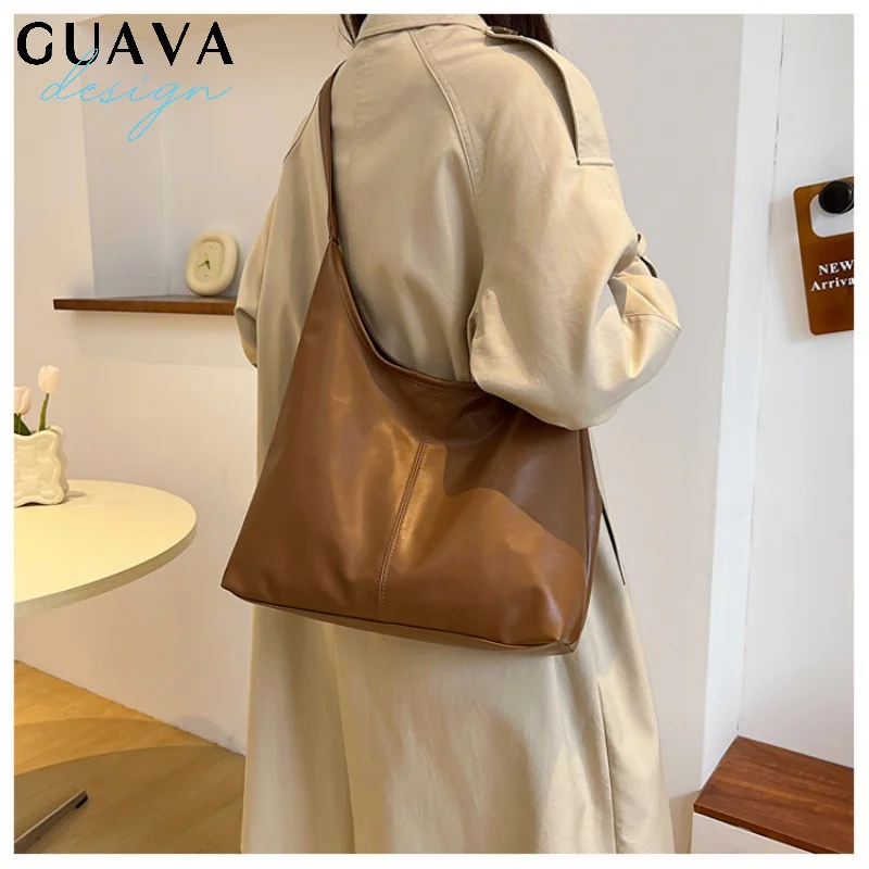 

Новая винтажная большая сумка, большая вместительная простая женская сумка на плечо, сумка-хобо для женщин, дорожная сумка через плечо