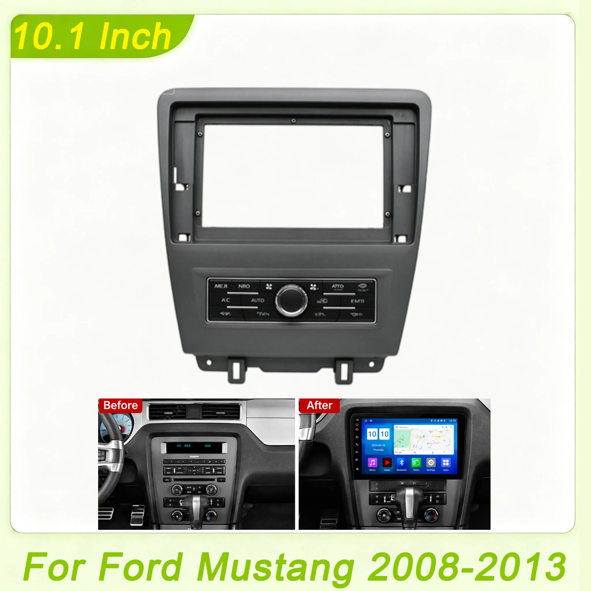 For Ford Mustang 2008-2013 10.1 Inch 2DIN Car Radio Fascia Frame Android Stereo Dashboard Installation Trim Panel Kit