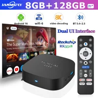 2025 nuevo Android TV Box T1 + Rockchip RK3518 Android 16 8GB RAM 128GB ROM WiFi 6 BT 5,4 Dual UI 8K Ultra HD reproductor multimedia inteligente