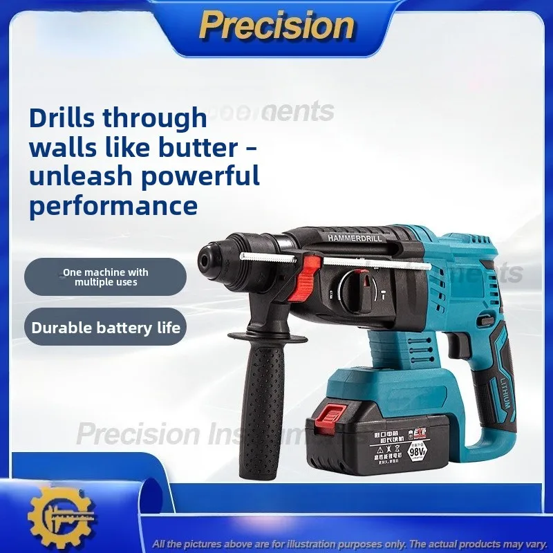 

Аккумуляторная литиевая ударная дрель 2026 с многофункциональным электрическим перфоратором и долотом для сверления и ударных инструментов