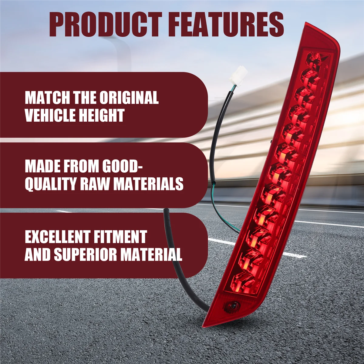 

#559G For Hyundai Tucson 2015-2018 Rear Brake Light High Mounted Stop Lamp 3rd Third Brake Light 92700D7000 92700D3000 (Red)