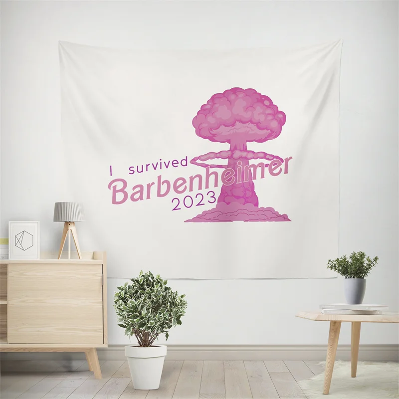 Gaslight Gatekeep Girlboss I Survived Barbenheimer 2023 Tapestry Wall Hanging Art for Bedroom Living Room Decor College Dorm