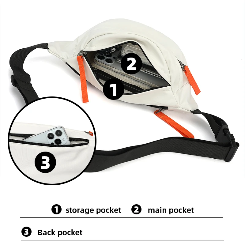 Waist Bag With Compartment Waterproof Outdoor Sports Chest Bag Cross-Body Travel Street Style Fanny Packs Custom Logo