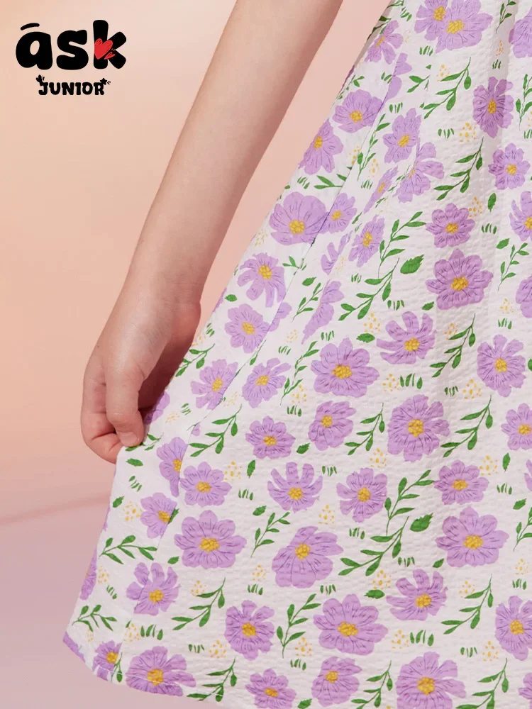 اسأل فستان الأميرة الصيفي للفتيات الصغيرات ذو الياقة الشبكية على شكل زهرة حلوة #6