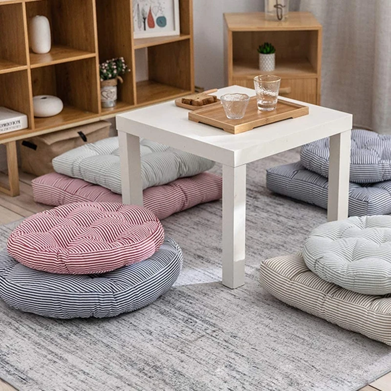 Großes rundes Sitzboden kissen Baumwolle Leinen Meditation Yoga verdickt runde Tatami Kindersitz polster Hocker Stuhl Balkon kissen – Detail 7