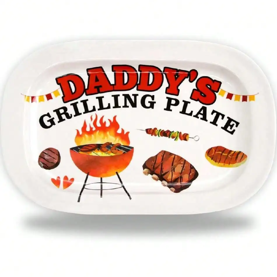 

Father's Day Gift Grilling Platter Father Birthday Gift Daddys Grilling Platter BBQ Barbecue Serving Tray Dishes Men Grandpa Dad Grill Plate Holiday Gifts