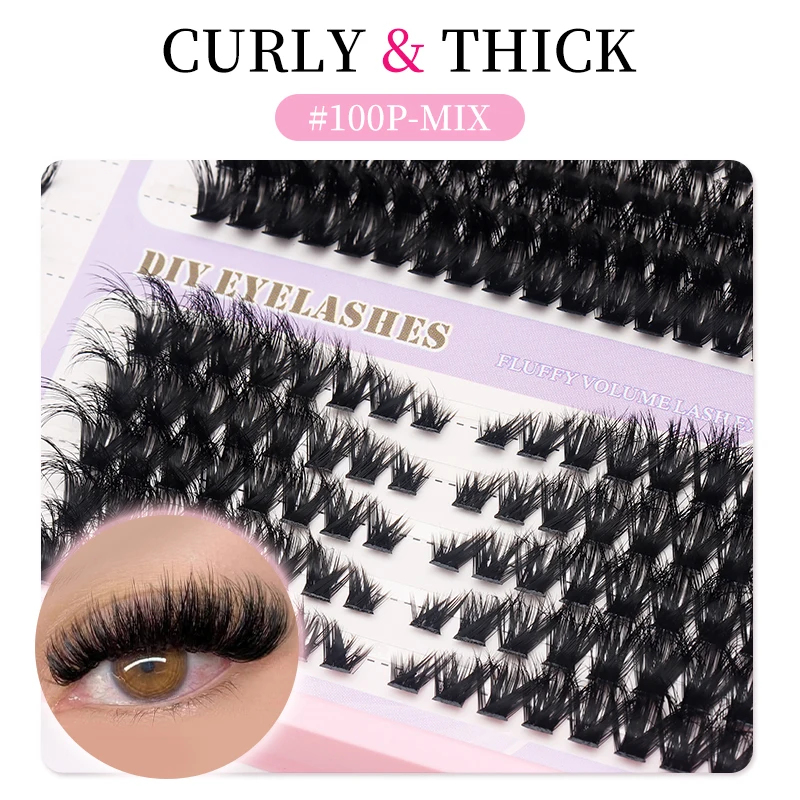 20 Reihen Premium-Wimperncluster-Sets, weiche, flauschige, einzelne Wimpern, natürliche Wimpernverlängerungssets – Detail 5